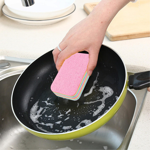 Esponja De Microfibra Para Fregar, Paños De Cocina, 12 Capas