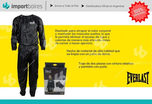 Everlast Sauna Suit Traje Termico P/ Transpirar Y Bajar Peso