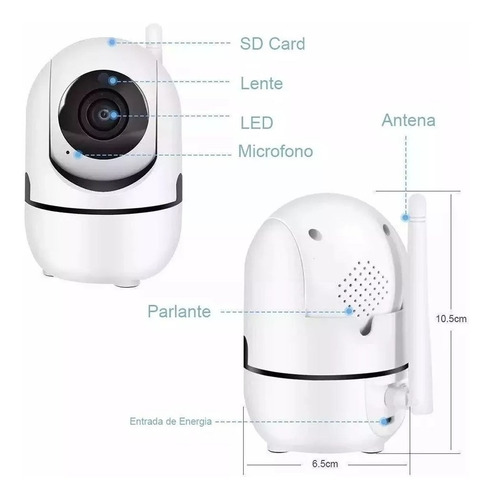 Imagen 5 de 8 de Camara De Seguridad Ip Wifi Full Hd Con Movimiento Pcreg