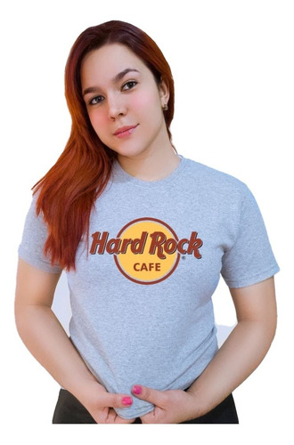 Polera Dama Estampada 100%algodon Letra Hard Rock Café