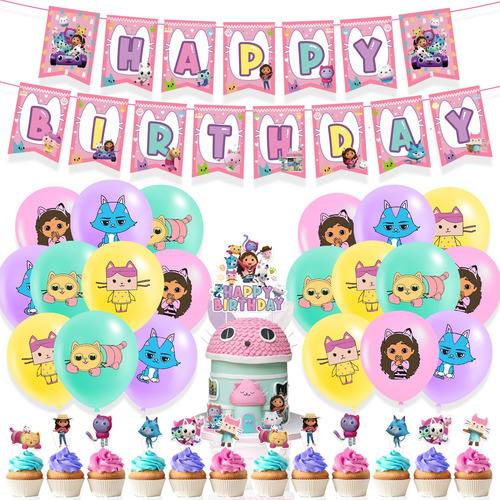 Kit De Decoraciones Para Fiesta De Gabby's Dollhouse