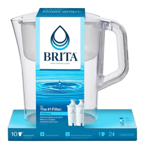 Jarra Brita Purificadora De Agua Con 2 Filtros Para 10 Tazas