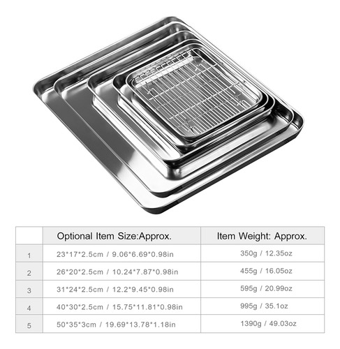 Bandeja Para Hornear De Fondo Plano De Acero Inoxidable Con