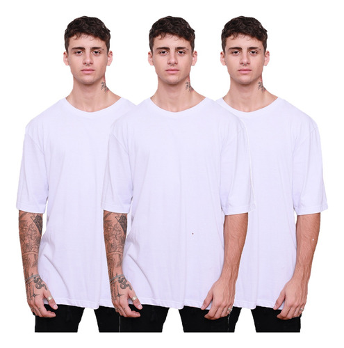 Pack X3 Remeras Hombre Lisas De Algodon Oversize Basicas 