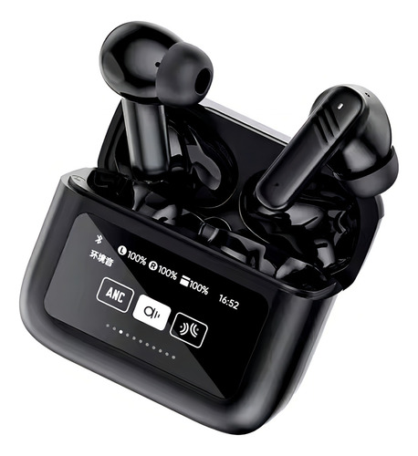 Auriculares Bluetooth Inalámbricos Con Pantalla Táctil Lx-20 Color Negro