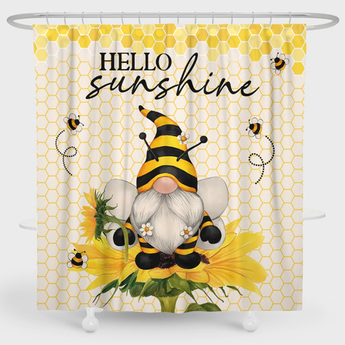 Jztfrie Hello Sunshine - Cortinas De Ducha Con Diseno De Gno