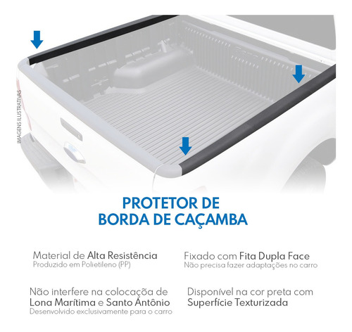 Imagem 3 de 5 de Protetor Caçamba Capa De Borda S10 Cabine Dupla 2019