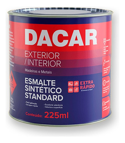 Tinta Esmalte Sintético Brilhante Standard 225ml Dacar Cor Preto