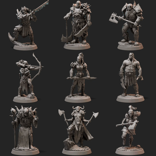 Miniaturas Para Rol 3d Resina Ogros/semi/orcos/semiorco/trol