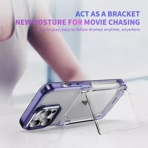 B / Funda Transparente For iPhone Con Tarjetero