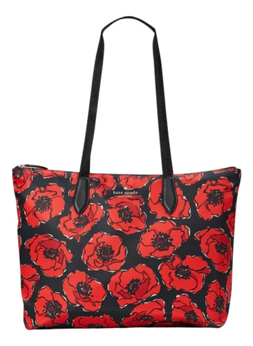 Tote De Nailon Plegable Kate Spade New York Mel (flor Roja)