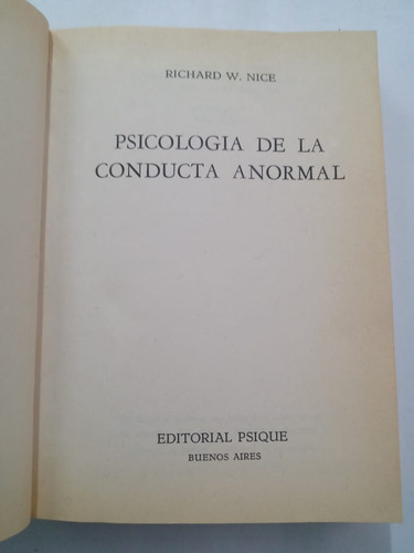 Psicología De La Conducta Anormal Richard W. Nice Psique