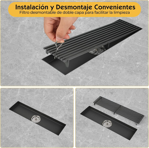 Elegante Coladera Desague Ducha Filtro Amplio Para Piso Baño