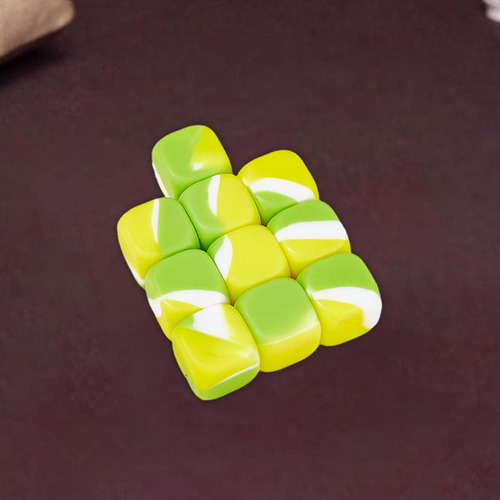 2 X 10 Cubos De Dados En De 16 Mm, Dados Amarillo Verde