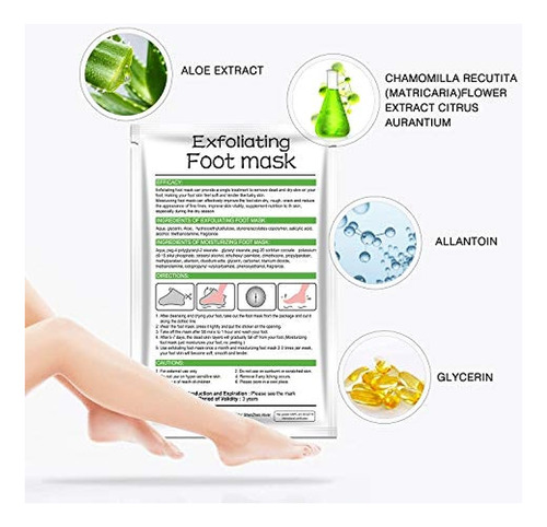 Paquete De 3 Mascarillas Para La Exfoliación De Los Pies, Ex