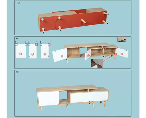 Mueble Mesa Para Tv Moderno Minimalista Escalable 120-200cm Color Nogal/negro