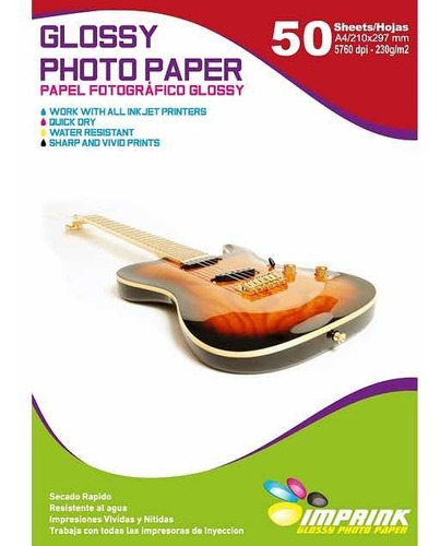 Papel Foto Glossy Brillante A4 230g/50 Hojas X6 Envio Grati