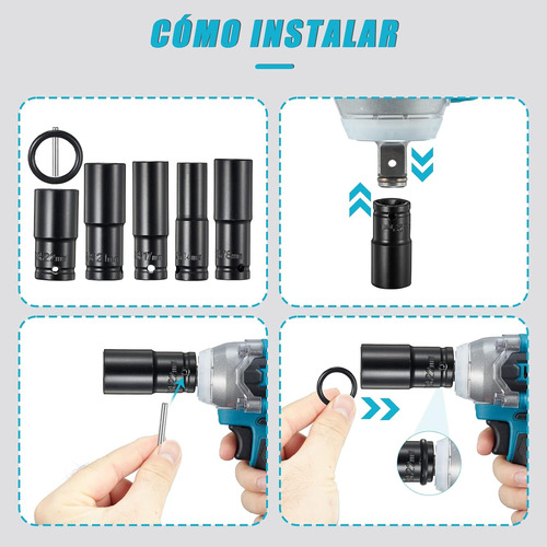 Juego De Llave De Impacto Inalámbrico De 24 V Con 2 Batería