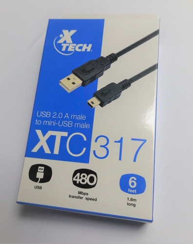 Cable Mini Usb A Usb Xtech Xtc-317 1.8mts