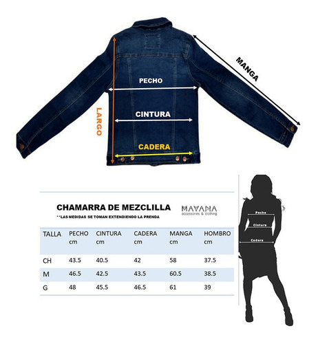 Imagen 10 de 10 de Chamarra De Mezclilla Chaqueta Mujer Dama Juvenil Casual