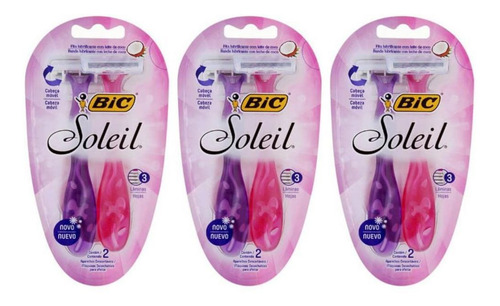 Imagem 1 de 1 de Bic Soleil Feminino Aparelho Rosa/roxo C/2 (kit C/03)