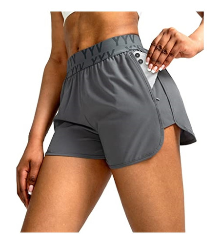 Shorts Cortos De Correr Para Mujer Con Bolsillos Talla S