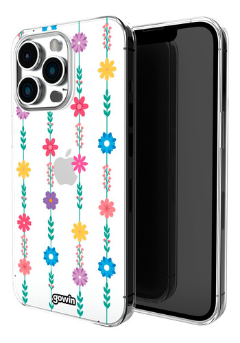 Funda Para iPhone Doble Capa Uso Rudo Diseño Flores 3 Gowin