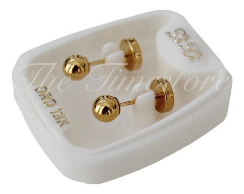 Aro Abridor Lili Oro 18k Bolita 4mm Li-104 - Envio Gratis