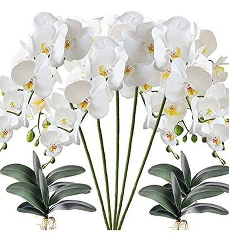 Hinyoco 5 Piezas De Flores Artificiales De Phalaenopsis Y 4 