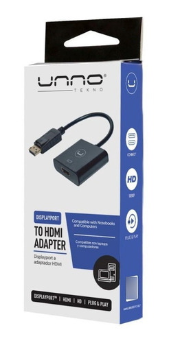 Adaptador Unno Teckno Display Port Macho A Hdmi Hembra