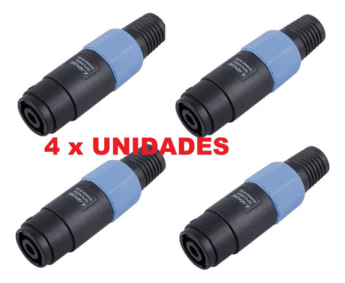 4 X Speakon Aero Para Cable De 4 Polos Lidge