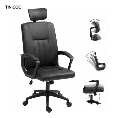 Silla Oficina Ejecutiva Ergonomica Reclinable Negra - Tinicoo