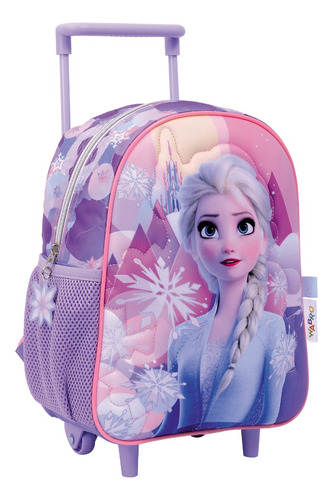 Mochila Frozen Carro Jardin 12 PuLG Pelicula Let It Go Color Lila 57809 Diseño De La Tela Espalda