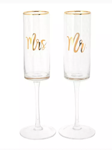 Copas de cava Mr y Mrs personalizadas