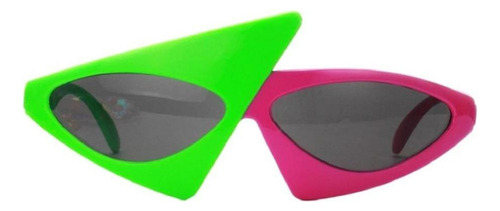 Fwefww 2 Gafas De Sol Asimétricas 80s Fiesta Rosa Y Verde Hip Hop