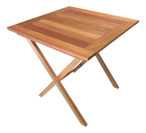 Mesa Cuadrada Plegable Exterior Aire Libre Madera Maciza + + Color Madera Eucaliptus Grandis