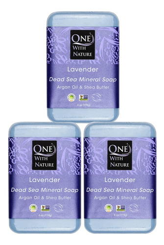 Dead Sea Salt Lavender - Jabn De 4 Onzas, Paquete De 3 Unida