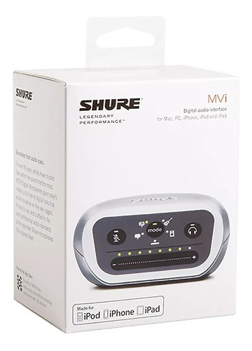 Shure Mvi Interface Usb Placa De Sonido Audio Pc Mac iPhone