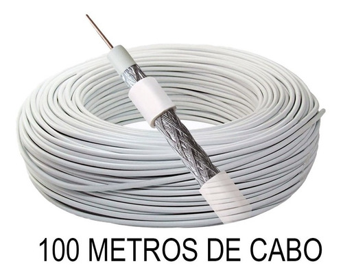 Cabo Coaxial Série 6 -75 Ohms 67% Branco 100m