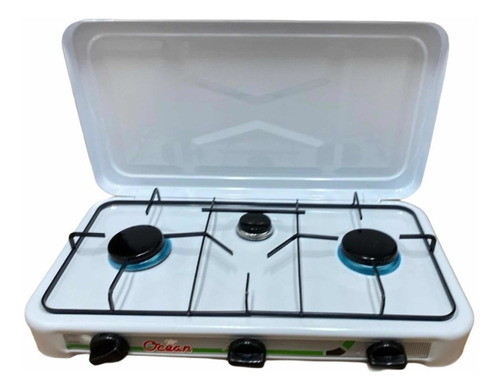 Cocina Cocinilla A Gas Encimera 3 Platos Con Tapa Camping