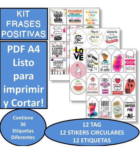 Kit Imprimible 03 Color Frases Positivas Para Emprendedores