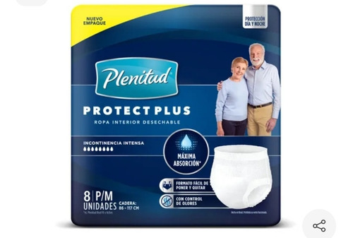 Pañales para adultos Plenitud Protect Plus P/M con 8 unidades