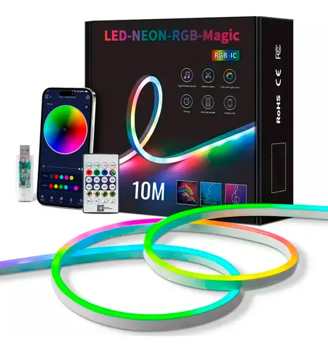 Tira Cinta Led Neón Flex Rgb Bluetooth 10mtr Usb Control App