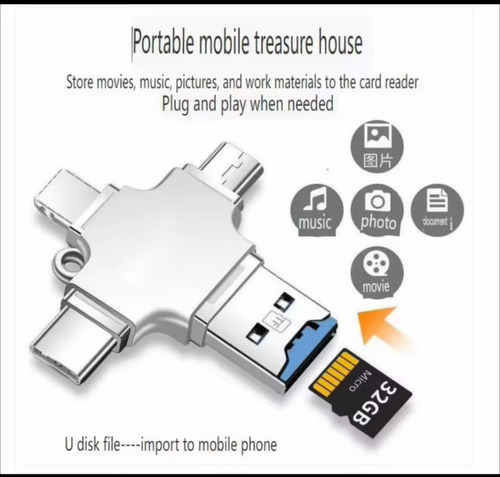 Lector De Tarjetas Micro Sd Tf Multi iPhone Usb Usb-c
