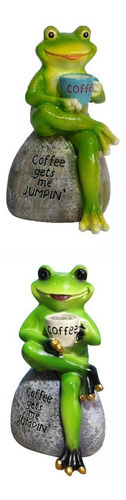 2 Figuritas De Rana De Dibujos Animados, Escultura De