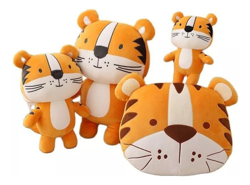 Almohada De Felpa Súper Suave De Tigre De Dibujos Animados D