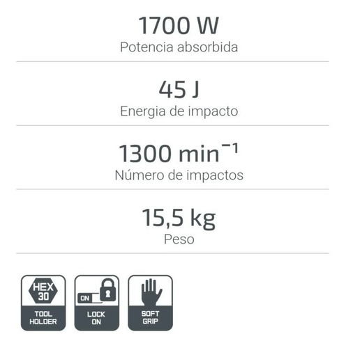 Demoledor Rotomartillo De Piso Crown 1700w 45j Ct18024 Sec