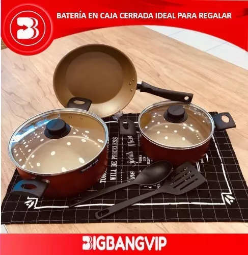 Bateria De Cocina Tramontina Ollas Teflon Cacerola Sarten 7p