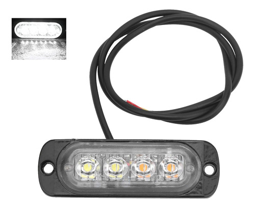 Luz 4 Led Destellante Estroboscópica 10/30v 12w Blanco