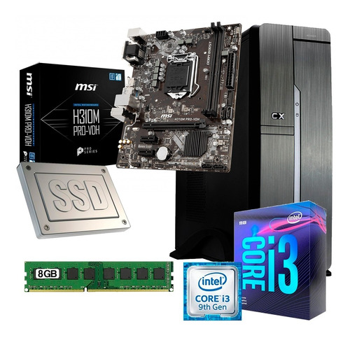 Imagen 1 de 8 de Pc Armada Cx Slim Intel Core I3 9100 8 Gb Ram + Ssd 240 Gb